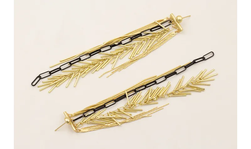 Pendientes con 4 anillas colgantes fleco distntas 