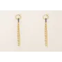 Pendientes aro cerrado dorado mate con fleco caden