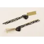 Pendientes fleco cadena esmalte negra, cadena boli