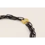 Collar 4 vueltas de cadena eslabón negro y cadena 