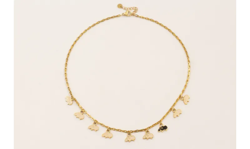 Collar ACERO INOXIDABLE cadena eslabón gota con co