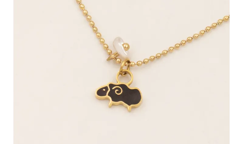 Collar completo ACERO INOXIDABLE bolas con colgant