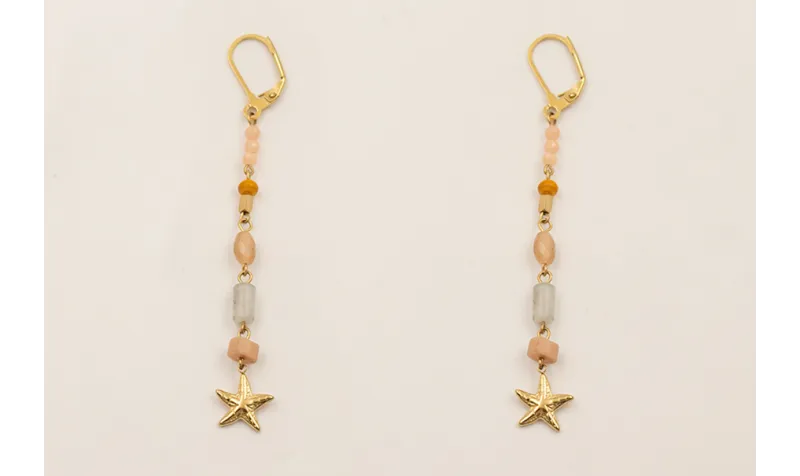 Pendientes ACERO INOXIDABLE semipreciosas engarzad