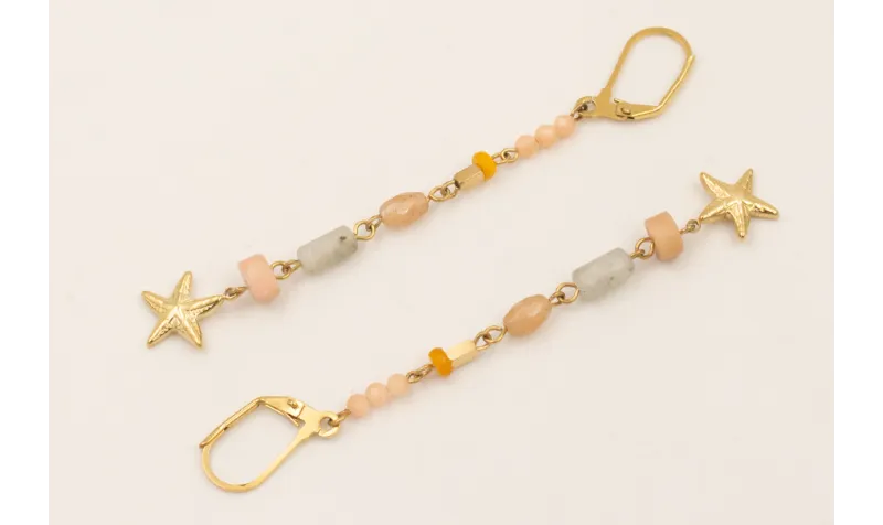 Pendientes ACERO INOXIDABLE semipreciosas engarzad