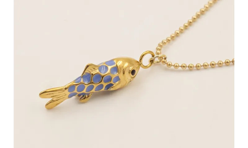 Collar ACERO INOXIDABLE cadena bolitas con colgant