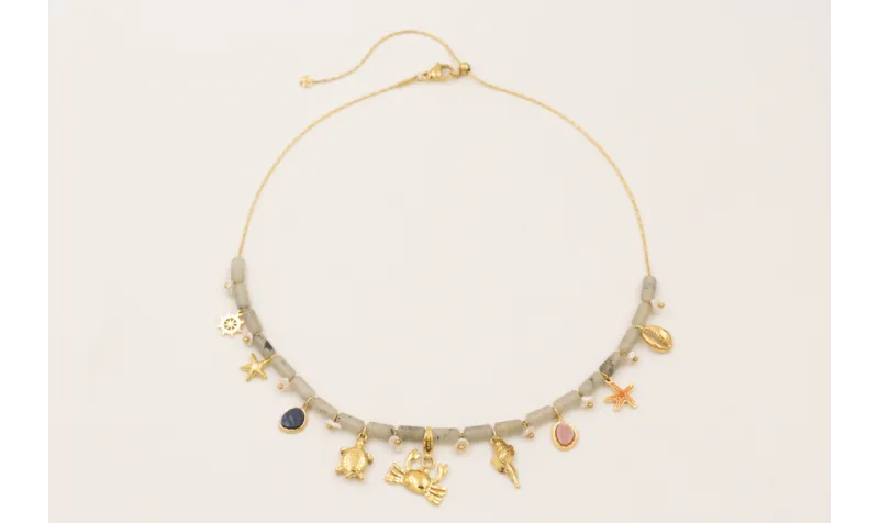 Collar cadena cordón ACERO INOXIDABLE con tubos pi