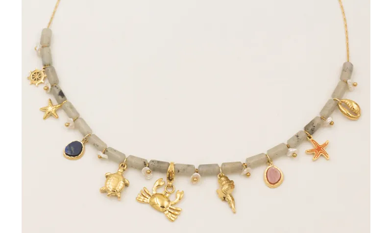 Collar cadena cordón ACERO INOXIDABLE con tubos pi