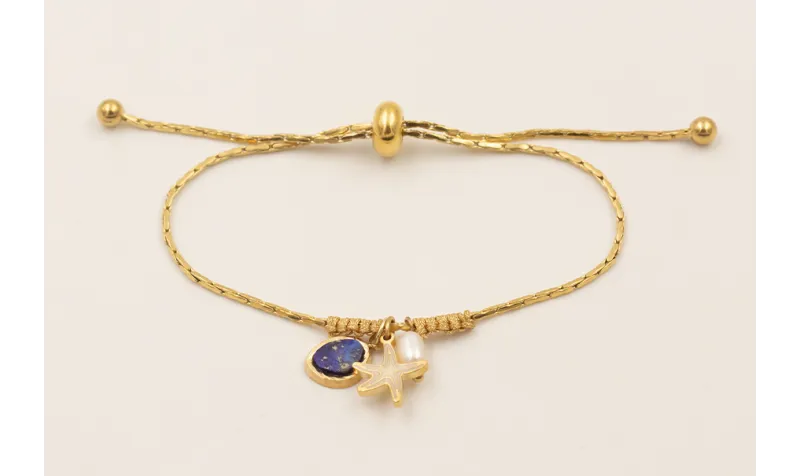 Pulsera cadena cordón ACERO INOXIDABLE con medio n