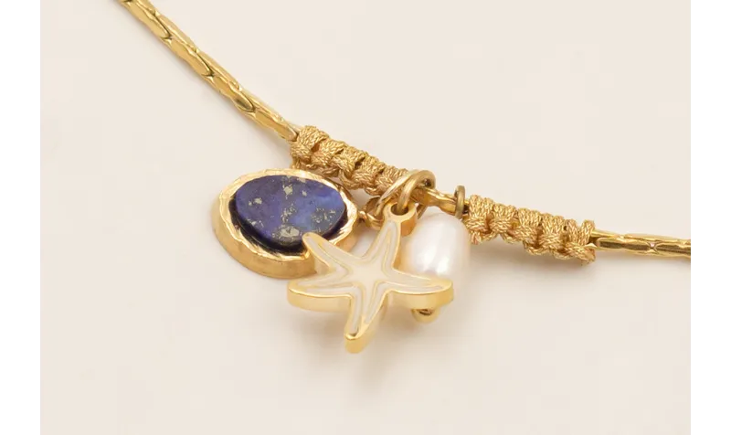 Pulsera cadena cordón ACERO INOXIDABLE con medio n