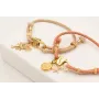 Pulsera cordón hilo dorado color beige con cierre 