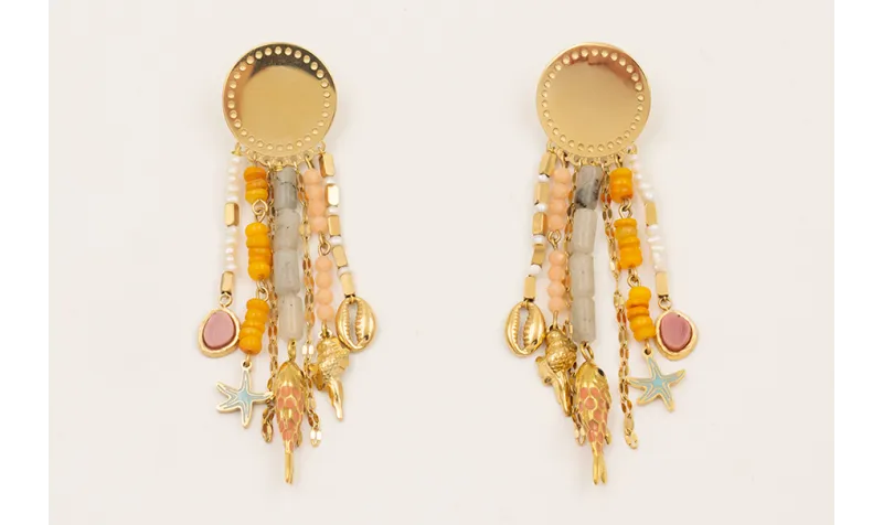 Pendientes  ACERO INOXIDABLE con mini perlas natur