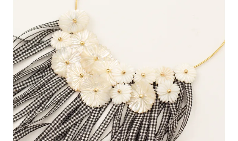 Collar rigído ACERO INOXIDABLE con flecos lazo vic