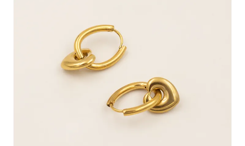 Pendientes ACERO INOXIDABLE cierre grueso con colg