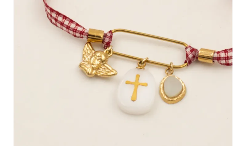 Pulsera ACERO INOXIDABLE eslabón alargado, colgant