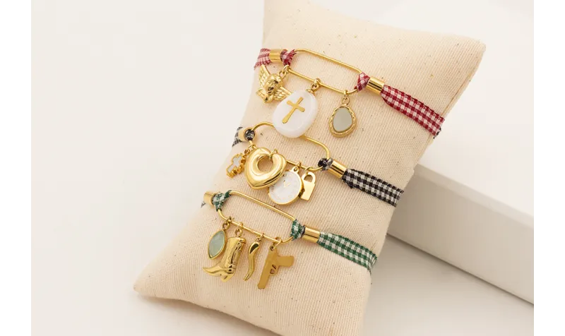 Pulsera ACERO INOXIDABLE eslabón alargado, colgant