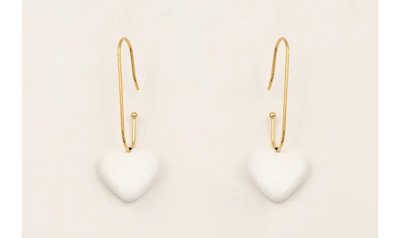 Pendientes ACERO INOXIDABLE gancho alargado bolita