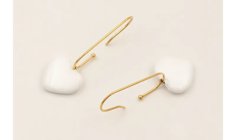 Pendientes ACERO INOXIDABLE gancho alargado bolita