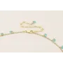 Collar cadena cristales turquesas con colgante flo