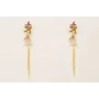 Pendientes flores esmaltadas marron, beige, carden