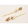 Pendientes flores esmaltadas marron, beige, carden