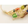 Collar escarabajos esmaltados verde, rojo ,mostaza