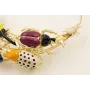Collar escarabajos esmaltados verde, rojo ,mostaza