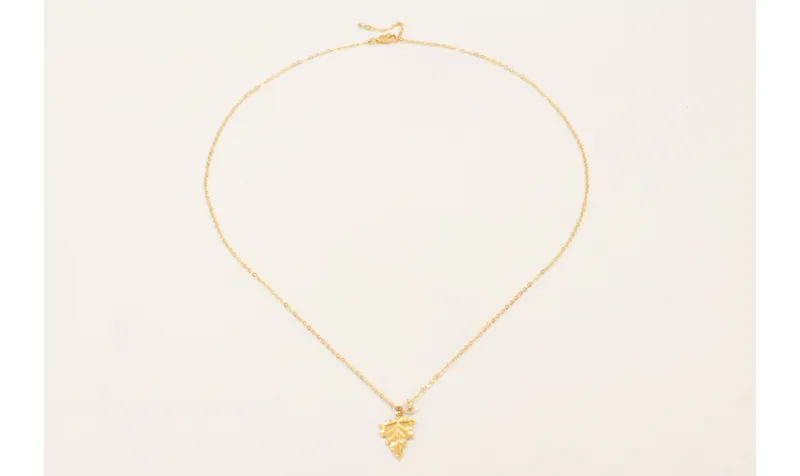 Collar cadena eslabón pequeño con colgante hoja to