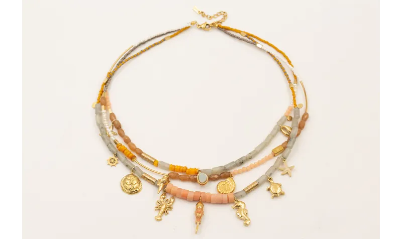 Collar irregular ACERO INOXIDABLE 3 vueltas con se