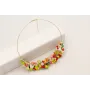 Collar rigido dorado mate con colgantes frutas var
