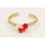 Pulsera rigida labrada dorada mate con burruño per