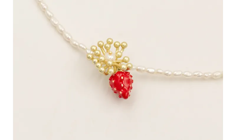 Collar cierre acero inoxidable con perlas naturale