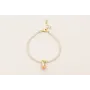 Pulsera con perlas naturales, colgante gajo naranj