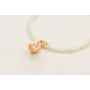 Pulsera con perlas naturales, colgante gajo naranj