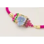 Pulsera cordón preparado para pulsera fucsia, flor