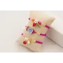 Pulsera cordón preparado para pulsera fucsia, flor