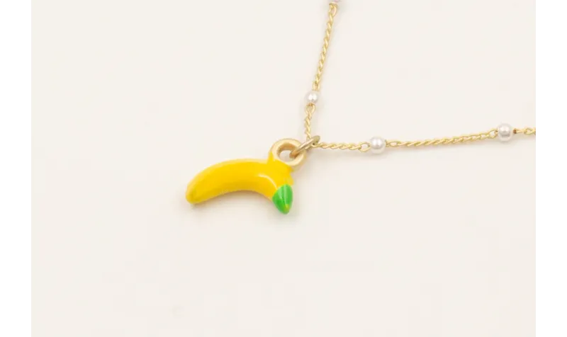 Solitario cadena perlas intercaladas con colgante 