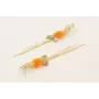 Pendientes estrellas coral dorado mate con flores,