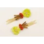 Pendientes flor 2 capas esmaltado lima, burruños o