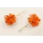 Pendientes rama con hoja dorada mate y bola de cas