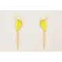 Pendientes hoja doblada esmlatada verde lima con f