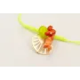 Pulsera hilo macramé fluor con tallos coral, facet