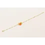 Pulsera cadena esmaltes ocre con gota naranja,burr