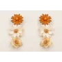 Pendientes flor grande esmaltada marrón con flor g
