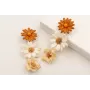 Pendientes flor grande esmaltada marrón con flor g