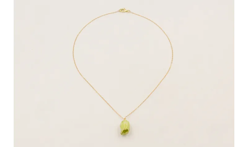 Solitario cadena eslabón pequeño dorado con colgan