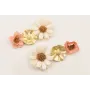 Pendientes flor natural resina grande blanca con f