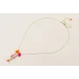 Collar cadena fina dorada con pez esmaltado rosa,n