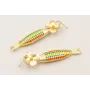 Pendientes aro con flor plana y facetada amarilla 