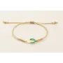 Pulsera cordón dorado con nudo serpiente y chancle