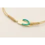 Pulsera cordón dorado con nudo serpiente y chancle